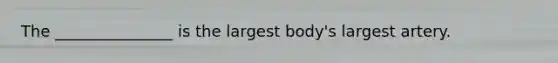 The _______________ is the largest body's largest artery.