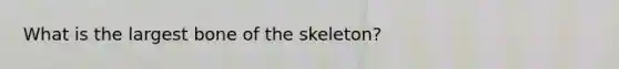 What is the largest bone of the skeleton?