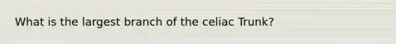 What is the largest branch of the celiac Trunk?