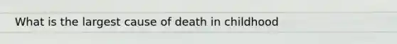 What is the largest cause of death in childhood