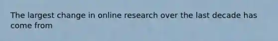 The largest change in online research over the last decade has come from