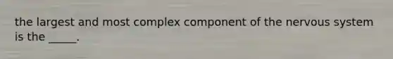 the largest and most complex component of the nervous system is the _____.