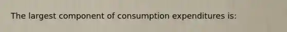 The largest component of consumption expenditures is: