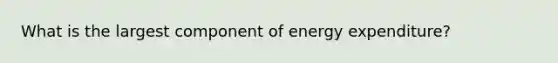 What is the largest component of energy expenditure?