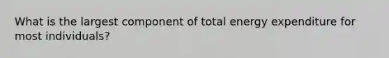 What is the largest component of total energy expenditure for most individuals?