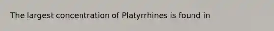 The largest concentration of Platyrrhines is found in