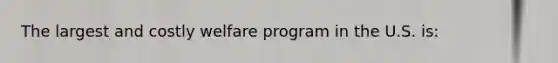The largest and costly welfare program in the U.S. is: