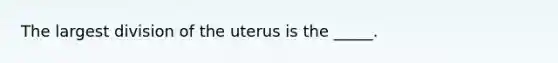 The largest division of the uterus is the _____.