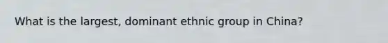 What is the largest, dominant ethnic group in China?