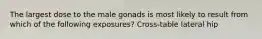 The largest dose to the male gonads is most likely to result from which of the following exposures? Cross-table lateral hip