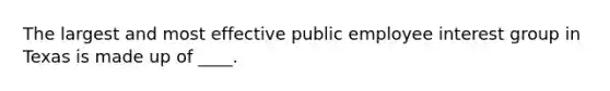 The largest and most effective public employee interest group in Texas is made up of ____.