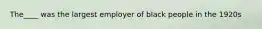 The____ was the largest employer of black people in the 1920s