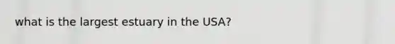 what is the largest estuary in the USA?