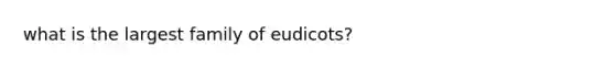 what is the largest family of eudicots?