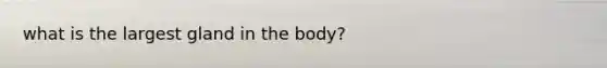 what is the largest gland in the body?