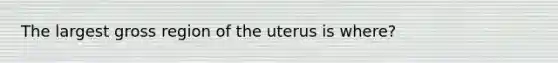 The largest gross region of the uterus is where?