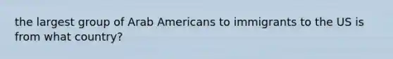 the largest group of Arab Americans to immigrants to the US is from what country?