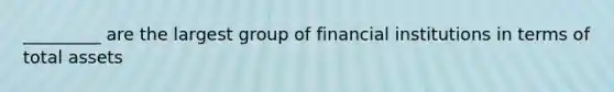 _________ are the largest group of financial institutions in terms of total assets