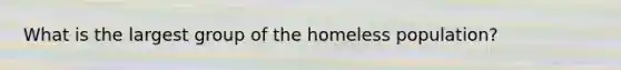 What is the largest group of the homeless population?