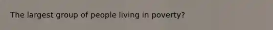 The largest group of people living in poverty?