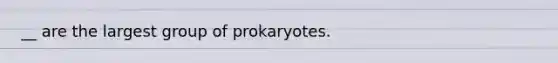 __ are the largest group of prokaryotes.