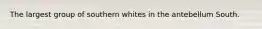 The largest group of southern whites in the antebellum South.