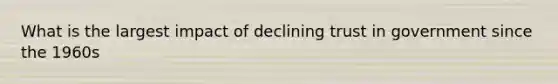 What is the largest impact of declining trust in government since the 1960s