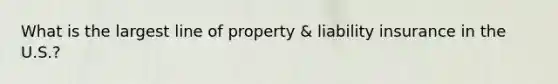 What is the largest line of property & liability insurance in the U.S.?