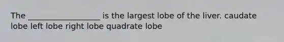 The __________________ is the largest lobe of the liver. caudate lobe left lobe right lobe quadrate lobe