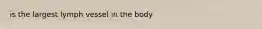 is the largest lymph vessel in the body