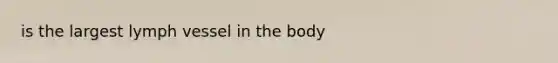 is the largest lymph vessel in the body