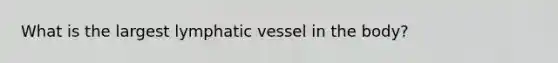 What is the largest lymphatic vessel in the body?