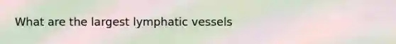 What are the largest <a href='https://www.questionai.com/knowledge/ki6sUebkzn-lymphatic-vessels' class='anchor-knowledge'>lymphatic vessels</a>