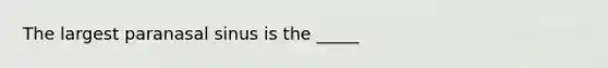 The largest paranasal sinus is the _____