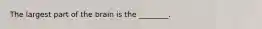 The largest part of the brain is the ________.