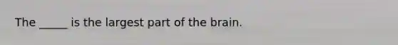 The _____ is the largest part of the brain.