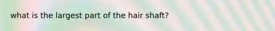 what is the largest part of the hair shaft?