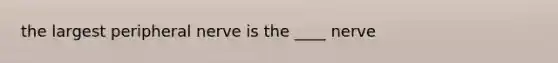 the largest peripheral nerve is the ____ nerve