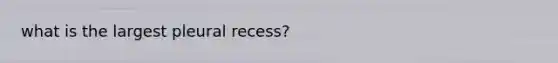 what is the largest pleural recess?