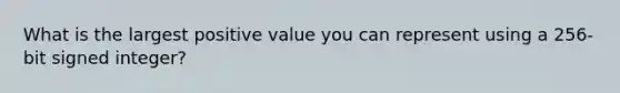 What is the largest positive value you can represent using a 256-bit signed integer?