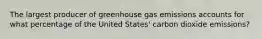 The largest producer of greenhouse gas emissions accounts for what percentage of the United States' carbon dioxide emissions?