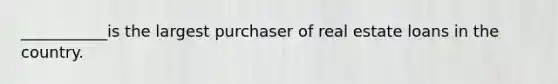 ___________is the largest purchaser of real estate loans in the country.