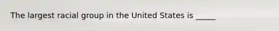 The largest racial group in the United States is _____