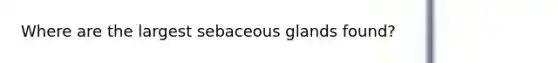 Where are the largest sebaceous glands found?