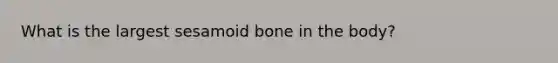 What is the largest sesamoid bone in the body?