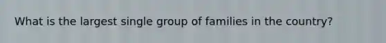 What is the largest single group of families in the country?