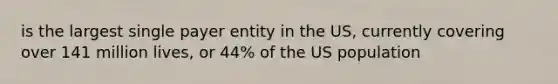 is the largest single payer entity in the US, currently covering over 141 million lives, or 44% of the US population