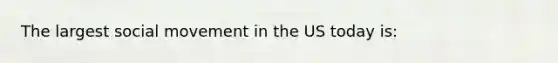 The largest social movement in the US today is: