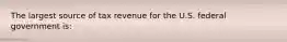 The largest source of tax revenue for the U.S. federal government is: