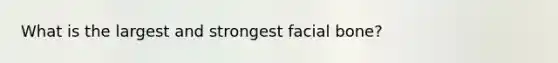 What is the largest and strongest facial bone?